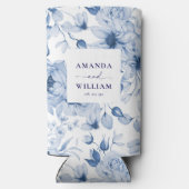 Elegante Blue Floral Wedding Koelbox (Achterkant)