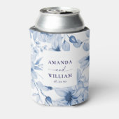 Elegante Blue Floral Wedding Koelbox Blikjeskoeler (Blikje Achterkant)