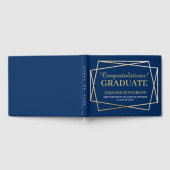 Elegante Blue Gold Afstuderen Class van 2025 Gastenboek (Volledig)