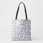 Elegante Blue Horses Monogrammed Initiaal geschenk Draagtas (Voorkant)