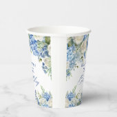 Elegante Blue Hydrangea Rozen Garden Verjaardagsfe Papieren Bekers (Rechts)