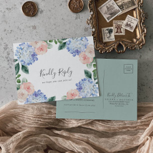 Elégante Blue Hydrangea Song Demande Carte Postale