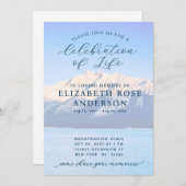 Elegante Blue Mountain-viering van het levensmonum Kaart (Voorkant / Achterkant)