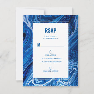 Elegante Blue Ocean Waves Bar Mitswa RSVP Kaartje