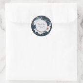 Elegante Blue Peony Wedding Sticker (Tas)