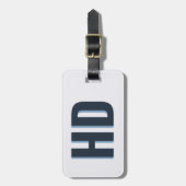 Elegante Blue Shadow Monogram strandreis Bagagelabel (Voorkant verticaal)