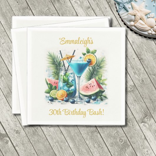 Elegante Blueberry Brunch 30e verjaardag viering Servet