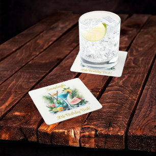 Elegante Blueberry Brunch 30e verjaardag viering Vierkante Kartonnen Onderzetter