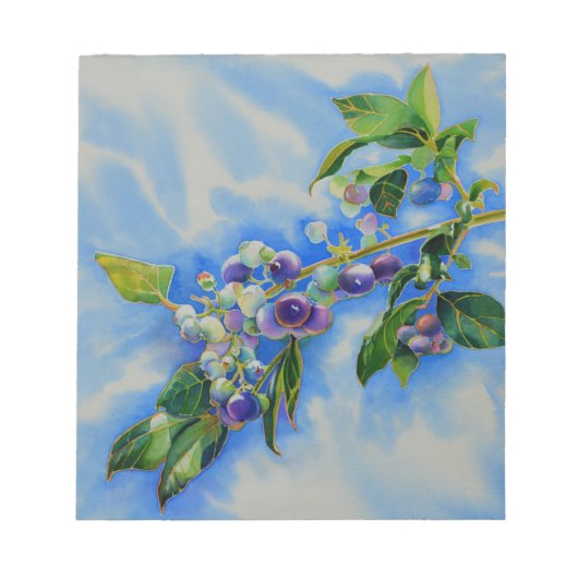 Elegante Blueberry waterverf schilderij Notitieblok (Voorkant)