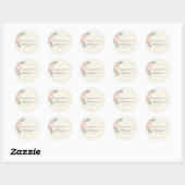 Elegante Blume Herz Brautparty   Ronde Sticker (Vel)