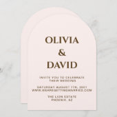 Elegante Blush Arch bruiloft uitnodiging | Champag (Voorkant / Achterkant)