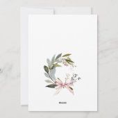 Elegante Blush Blauw Groene Winter Kerst Krans Feestdagenkaart (Achterkant)