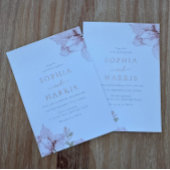 Elegante Blush Bloemblaadjes Bruiloft Roos Goud Folie Uitnodiging