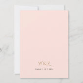 Elegante Blush Bloemen bruiloft uitnodiging met go (Achterkant)