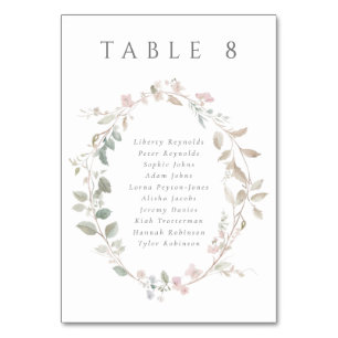 Elegante Blush Bloemen Krans Trouwstoel Grafiek Kaart