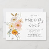 Elegante Blush Bloemen Moederdag Brunch Kaart (Voorkant)