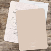 Elegante Blush Bloemen Trouwscript Formeel Kaart