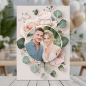 Elegante blush bloemenbruidskaart kaart