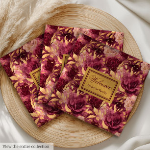 Elegante Blush Bourgogne Goud Gepersonaliseerde Do Servet