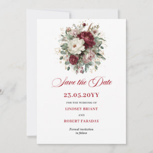 Elegante Blush Bourgondië Bloemige Save The Date K