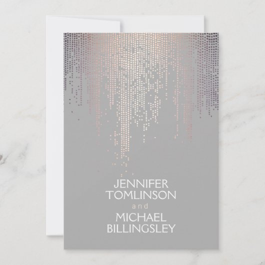 Elegante Blush Confetti Stippen op Lichtgrijs Kaart (Voorkant)