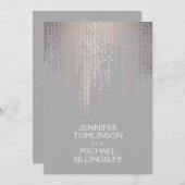 Elegante Blush Confetti Stippen op Lichtgrijs Kaart (Voorkant / Achterkant)