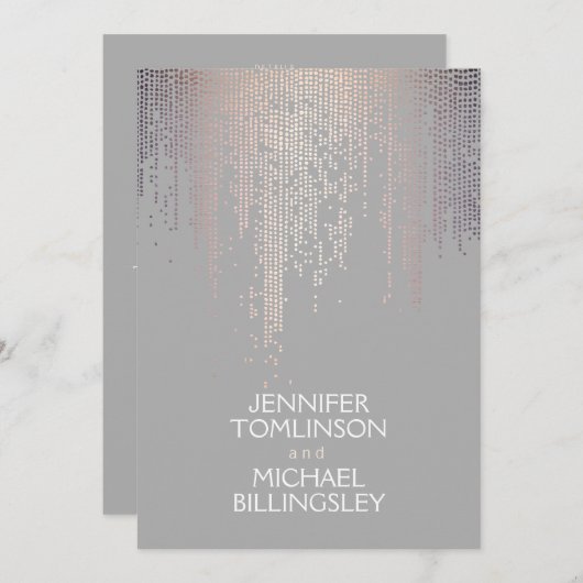 Elegante Blush Confetti Stippen op Lichtgrijs Kaart (Voorkant / Achterkant)