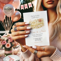 Elegante Blush Dahlias Gouden Schrift Bruiloft