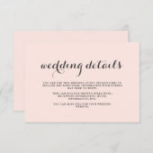 Elegante Blush en Grey Wedding Dubbelzijdige Gast Informatiekaartje (Voorkant / Achterkant)