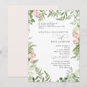 Elegante Blush Floral Eucalyptus beide ouders Kaart (Voorkant / Achterkant)