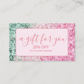 Elegante Blush Glam Stijl Kortingskaartje (Voorkant)