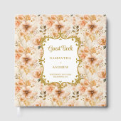 Elegante Blush Gold bruiloft gastenboek onderteken (Voorkant)