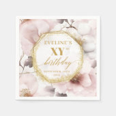 Elegante Blush Gold Waterverf 80 Verjaardag servet (Voorkant)