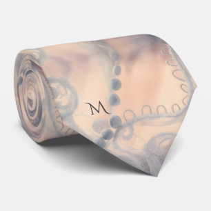 Elegante Blush Lavendel Waterverf Kant Zijde Stropdas