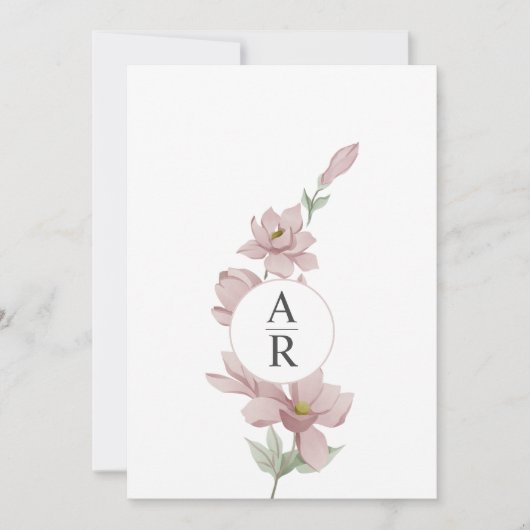 Elegante Blush Magnolia bruiloft uitnodiging (Voorkant)