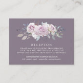 Elegante Blush Paarse Bloemen Bruiloft Receptie Informatiekaartje (Voorkant)