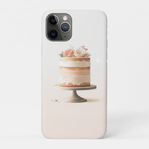 Elegante Blush Peach Floral Cake Keuken Bakkerij iPhone 11 Pro Hoesje