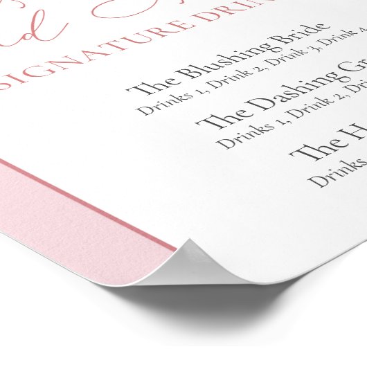 Elegante blush peonies pampas boho arch Handtekeni Poster (Hoek)