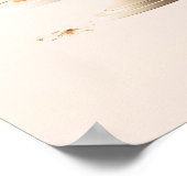 Elegante Blush Perzik Bloem Cake Keuken Bakkerij Poster (Hoek)