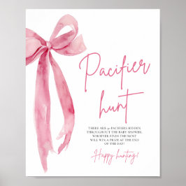 Elegante Blush Pink Bow Schattigee Pacifier Hunt G Poster