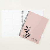 Elegante Blush Pink en Gold Black Botanical Planner (Display)