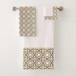 Elegante Blush Pink geometrische badhanddoek set Bad Handdoek