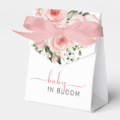 Elegante Blush Pink Rose Baby in Bloom Shower Bedankdoosjes (Voorkant Zijde)