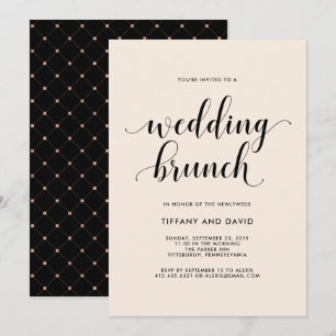 Elegante Blush Post bruiloft brunch uitnodiging