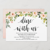 Elegante Blush Post Wedding Brunch Invitation Kaar Kaart (Voorkant / Achterkant)