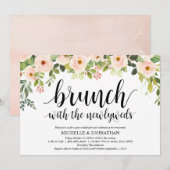 Elegante Blush Post Wedding Brunch Invitation Kaar Kaart (Voorkant / Achterkant)