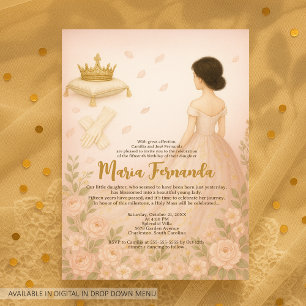 Elegante Blush Royal Quinceañera met kroon en Roze Kaart