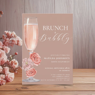 Elegante Blush Roze 60ste verjaardag uitnodiging