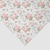 Elegante Blush Roze Bloemen Gift wrap Tissuepapier (Detail)