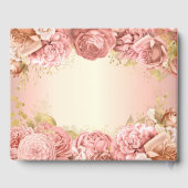 Elegante Blush Roze en Gouden Quinceanera Custom Gastenboek (Achterkant)